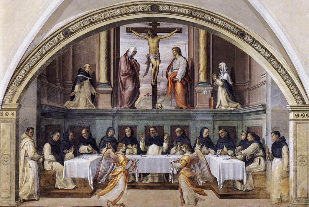 St. Dominic and his Friars Fed by Angels - G. Sogliani