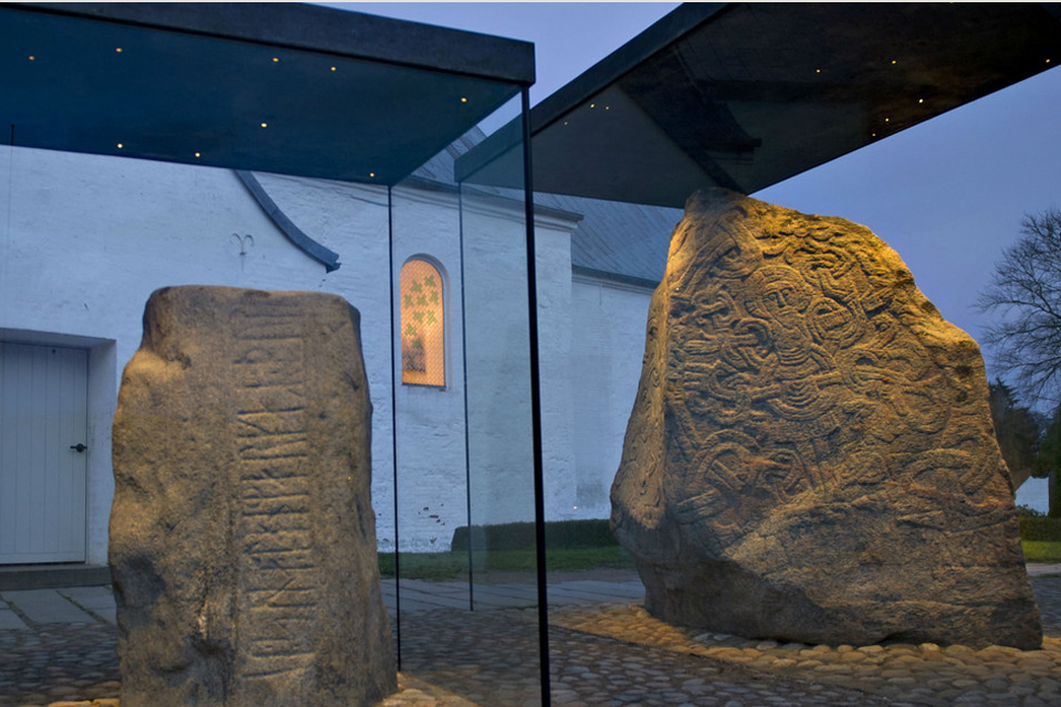 Royal Jelling - the two Runestones ©National Museum of Denmark
